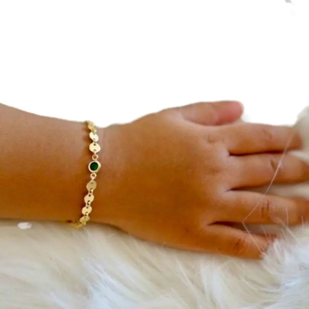 KIDS Gold Birthstone Bracelets